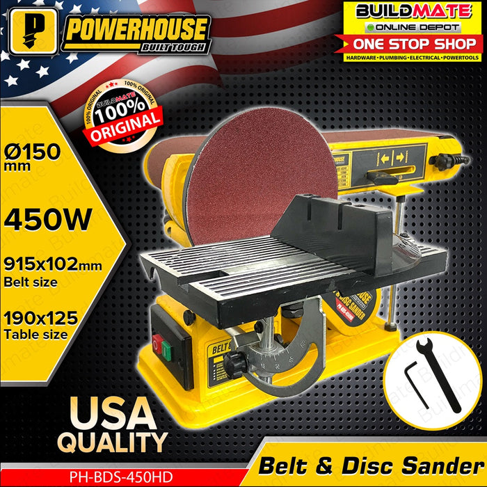 POWERHOUSE USA Belt Disc Sander 6" 450W PH-BDS-450HD •BUILDMATE• PHPT