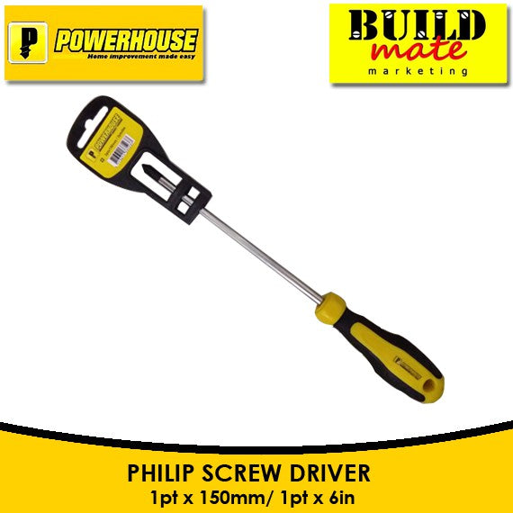 POWERHOUSE Screwdriver PHILIP/FLAT SOLD PER PIECE •BUILDMATE• PHHT