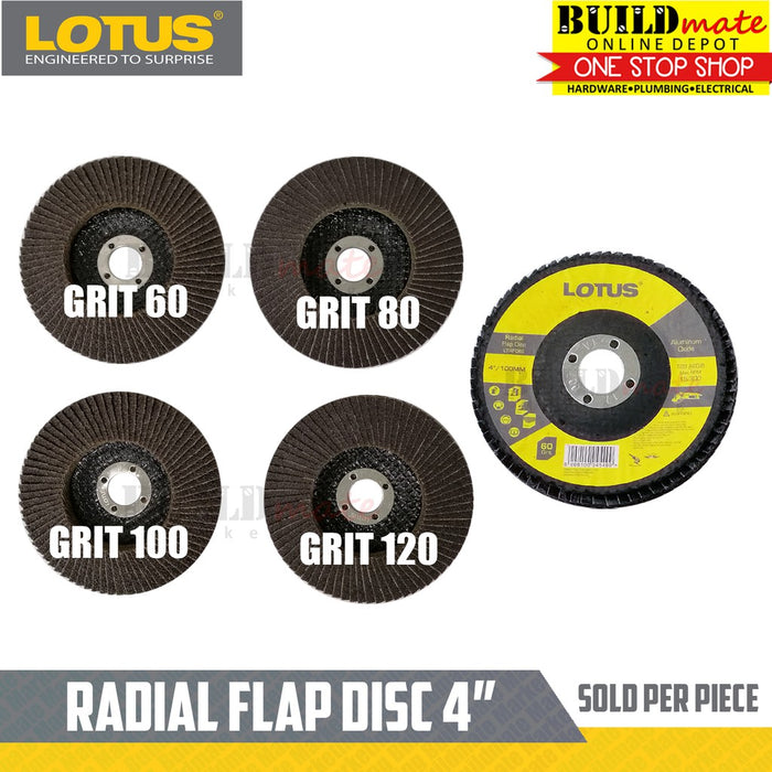 HOYOMA / LOTUS Flap Sanding Disc #4 GRIT #36  #60  #80 #100 #120 SOLD PER PIECE •BUILDMATE•