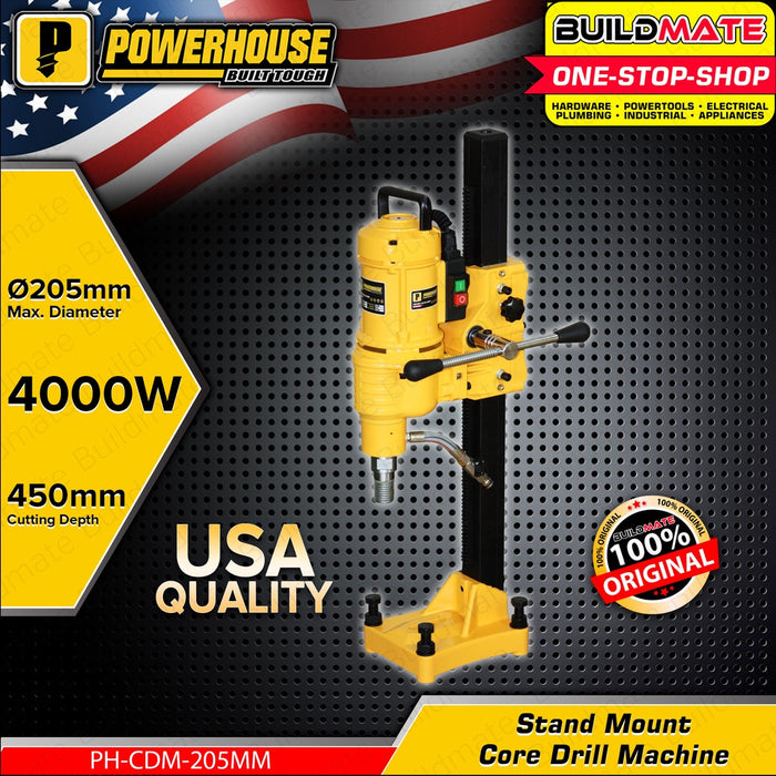 POWERHOUSE USA Stand Mount Core Drill Machine 205mm Capacity 4000W PH-CDM-205MM •BUILDMATE• PHPT