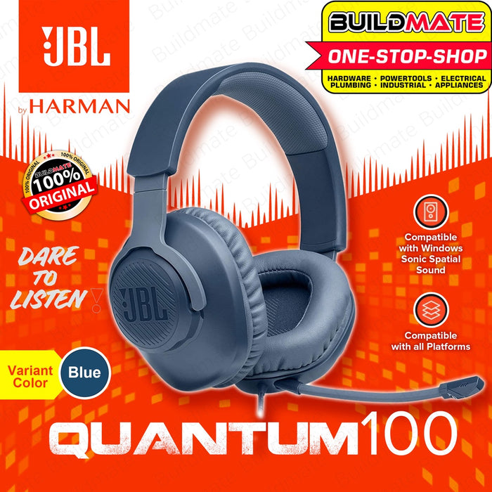 JBL QUANTUM 100 Corded Wired Over-Ear Gaming Headset with Flip-up Mic •BUILDMATE•