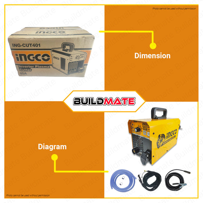 INGCO Inverter Welding Machine Plasma Cutter 40A ING-CUT401 •BUILDMATE• IPT