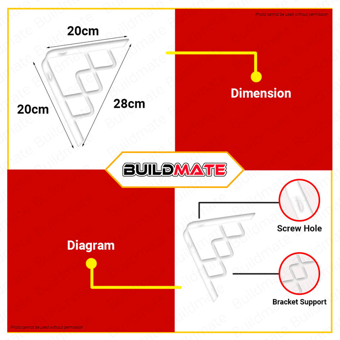 CRESTON Decorative Shelf Bracket 8" BLACK | WHITE | SILVER SOLD PER PIECE  •BUILDMATE•