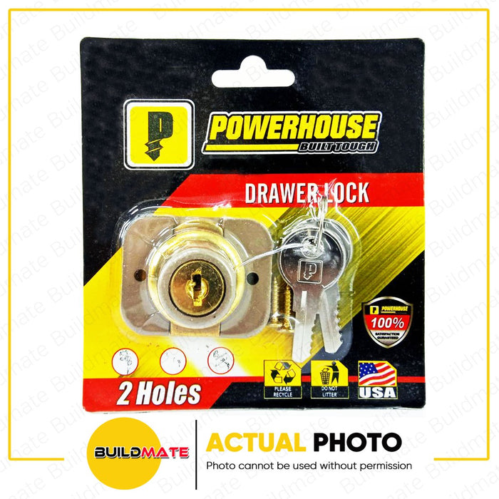 POWERHOUSE Drawer Lock 2 Holes  •BUILDMATE• PHDH