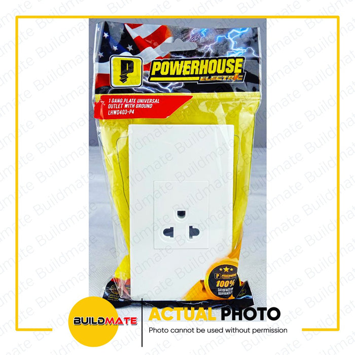 LIGHTHOUSE Electric 1 Gang Plate w/ Universal Outlet w/ Ground 250V-16A LHWD-403-P4 •BUILDMATE• PHLH