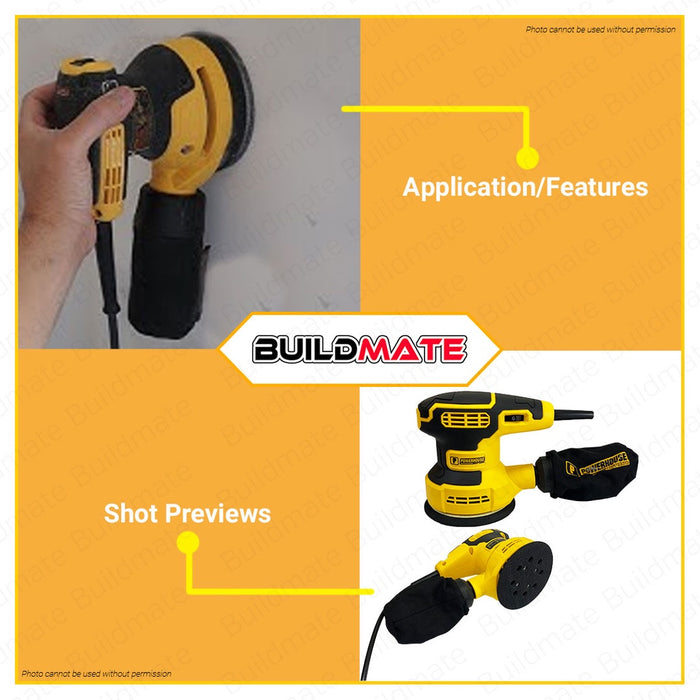 BUILDMATE Powerhouse Random Orbital Sander 350W | 400W [SOLD PER SET] Variable Speed with Dust Box Wood Orbital Sanding Finish Wood Sander Polishing Machine Electric Sander PH-OS350-DHD | PH-ROS-400 • PHPT