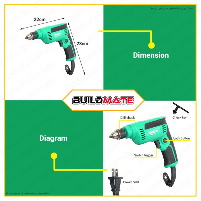 MAKITA Original High Speed Electric Drill 1/4" 6.5mm 230W M6500M •BUILDMATE• 