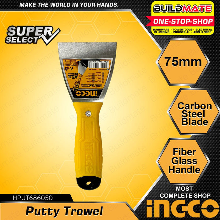 BUILDMATE Ingco 50MM-100MM Drywall Taping Putty Trowel SUPER SELECT Wall Paint Scraper Spatula SOLD PER PIECE HPUT686050 HPUT686063 HPUT686075 HPUT686100 - IHT