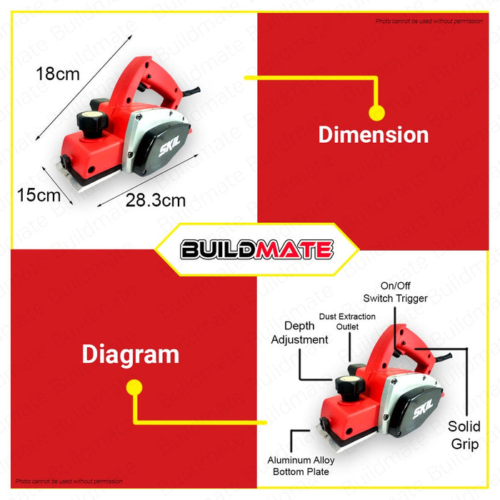 SKIL Electric Wood Planer 500W 82MM For Woodworking PL200001 •BUILDMATE•