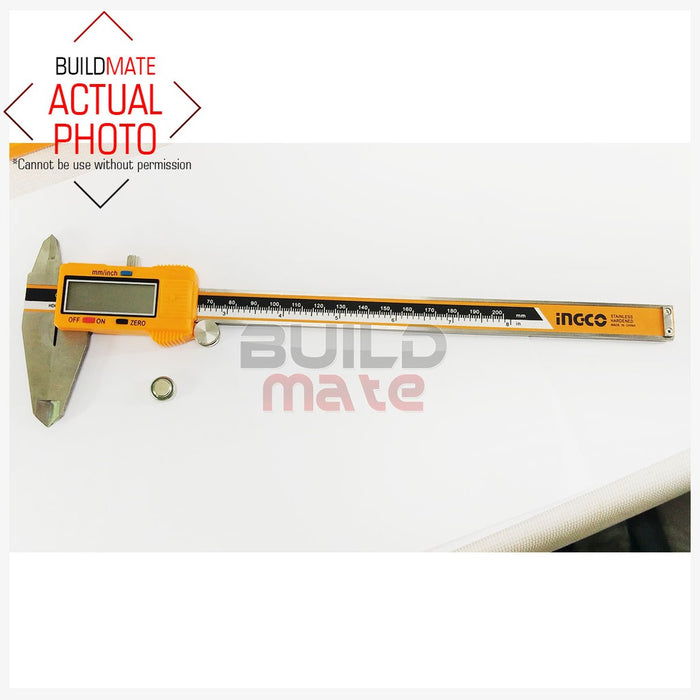 BUILDMATE Ingco Digital Caliper 0-200mm Metric/Inch System Conversion Calliper Ruler HDCD01200 • IHT