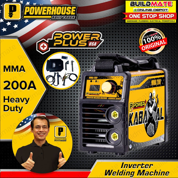 [COMBO] POWERHOUSE Powerplus KABAKAL Series 200A Inverter Type Portable Welding Machine MMA200KBKL + 800W Powerhouse Angle Grinder 800W PHM-9553HD +FREE SHIMARU WELDING GLOVES