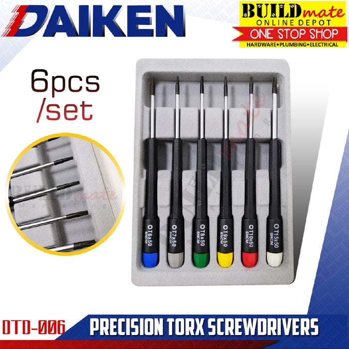 Daiken Precision Torx Screwdriver 6PCS/SET DTD006 •BUILDMATE•