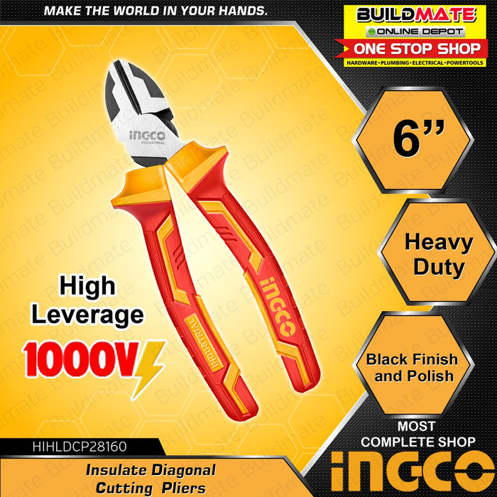 INGCO Insulated High Leverage Diagonal Cutting Pliers 6" HIHLDCP28160  •BUILDMATE• IHT