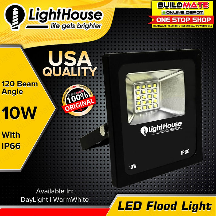 LIGHTHOUSE Weatherproof LED Floodlight 10W WARM WHITE | DAYLIGHT SOLD PER PIECE •BUILDMATE• PHLH