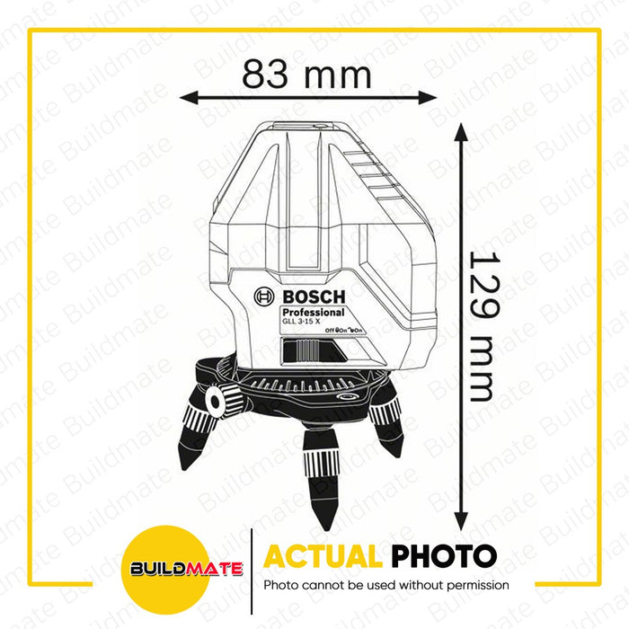 BOSCH Professional GLL 3-15 X Levelling 3 Line Laser with 4xAA BATTERY 0601063M80 100% ORIGINAL BMT