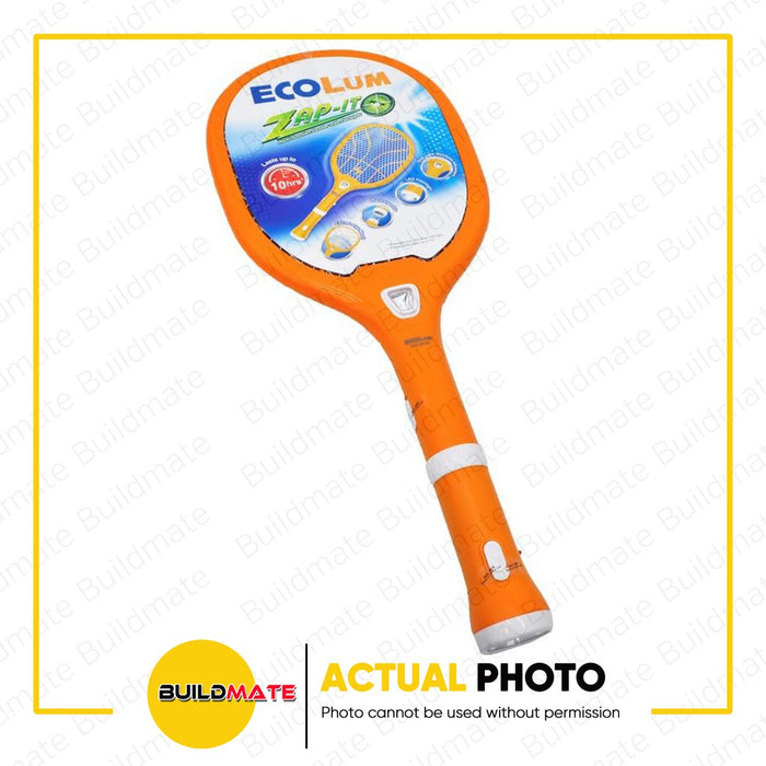 ECOLUM Zap It Mosquito Swatter with Emergency Flashlight ORANGE EEL001 •BUILDMATE•