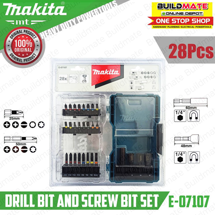 MAKITA Original Stackable Clear Case Series Drill Bit and Screw Bit Set 28PCS/SET E07107