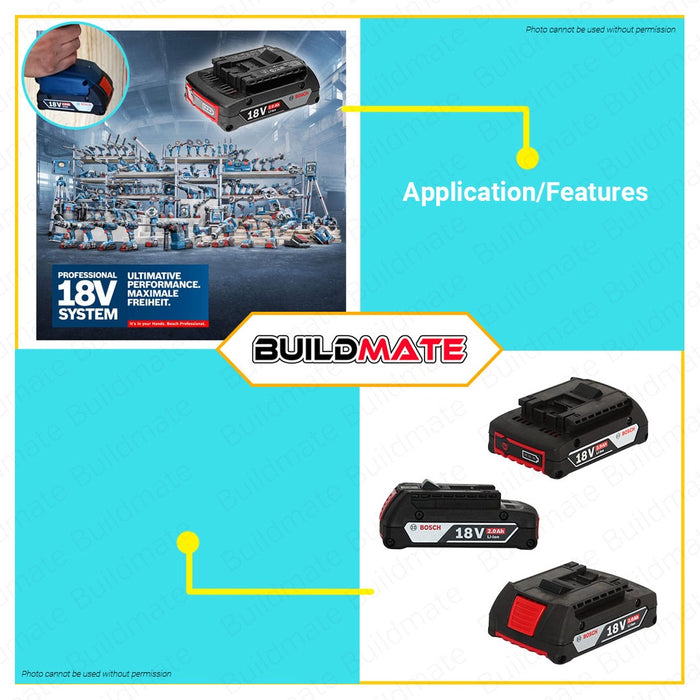 BOSCH Professional Accumulator Battery Freedom 2.0AH 18V 1600A001CG 100% ORIGINAL •BUILDMATE• BLC