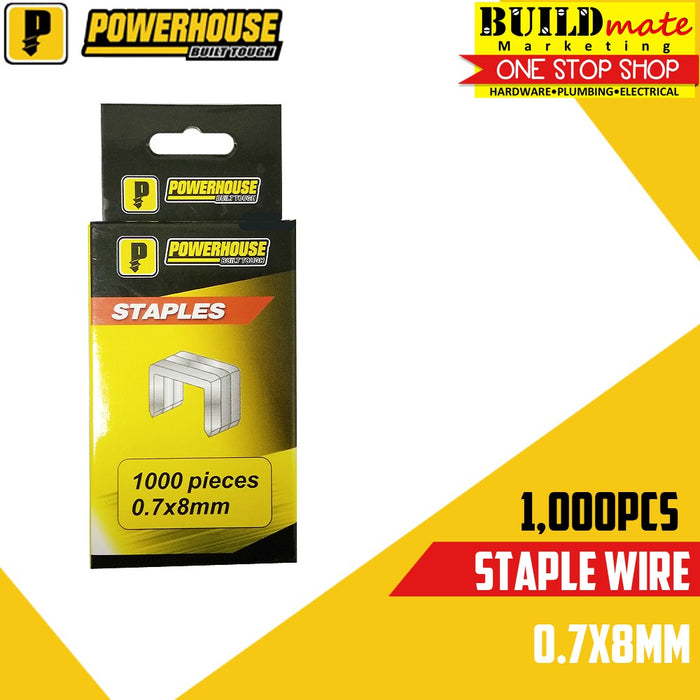 POWERHOUSE Staple Stapler Wire Nail for Gun Tacker 1000 PCS /PACK LIGHT DUTY •BUILDMATE• PHHT