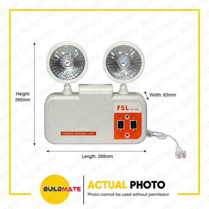 FSL Automatic Emergency Led Light 2 x 2 Watts FSL-1098 •BUILDMATE•