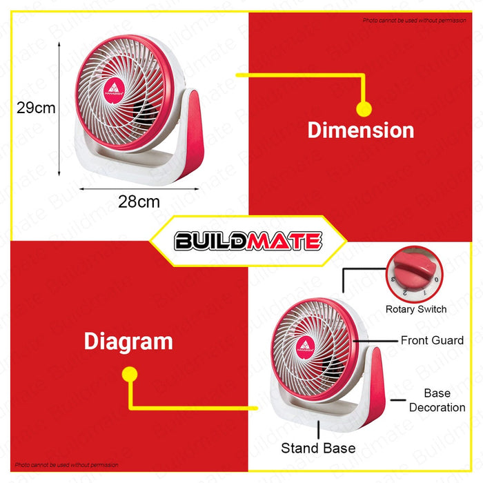 HANABISHI Desk Fan Macaron Series 8" HMAC-8 •BUILDMATE•