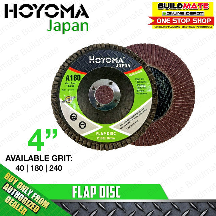 HOYOMA / LOTUS Flap Sanding Disc #4 GRIT #36  #60  #80 #100 #120 SOLD PER PIECE •BUILDMATE•