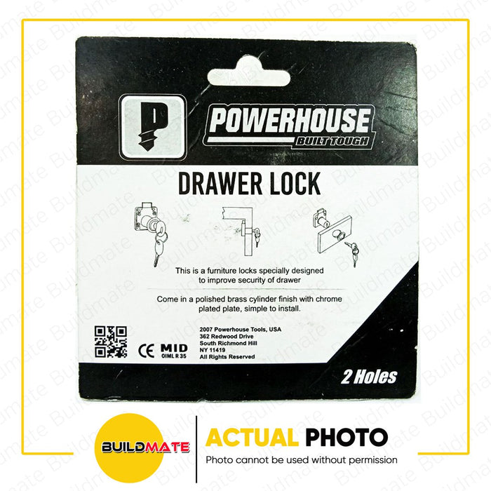 POWERHOUSE Drawer Lock 2 Holes  •BUILDMATE• PHDH