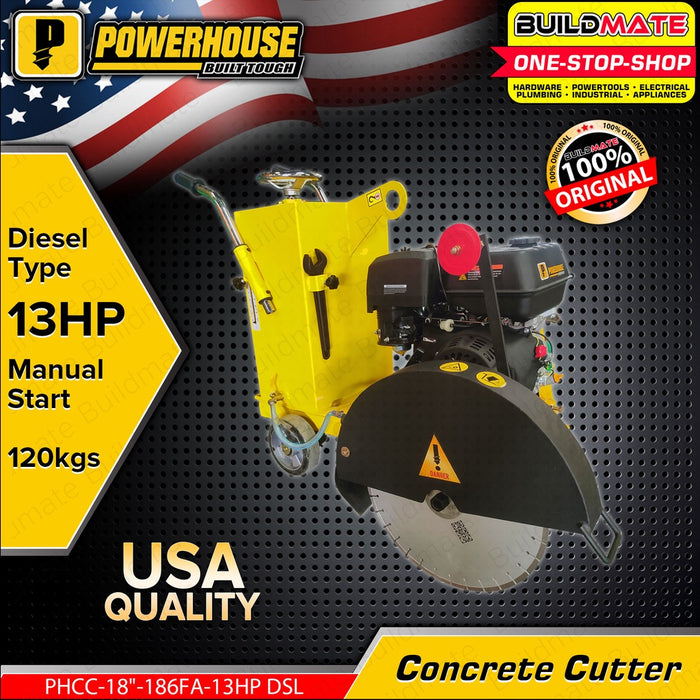 POWERHOUSE Industrial 18" 13HP Concrete Cutter with Blade with Electric Start Diesel Engine DBS PWTA