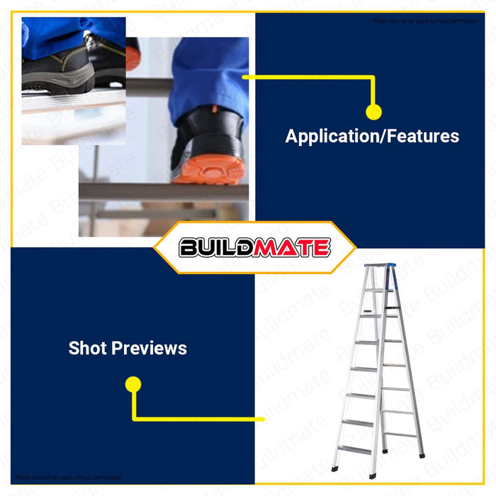 OXFORD ENGLAND Aluminum Step Ladder 8 STEPS •BUILDMATE•