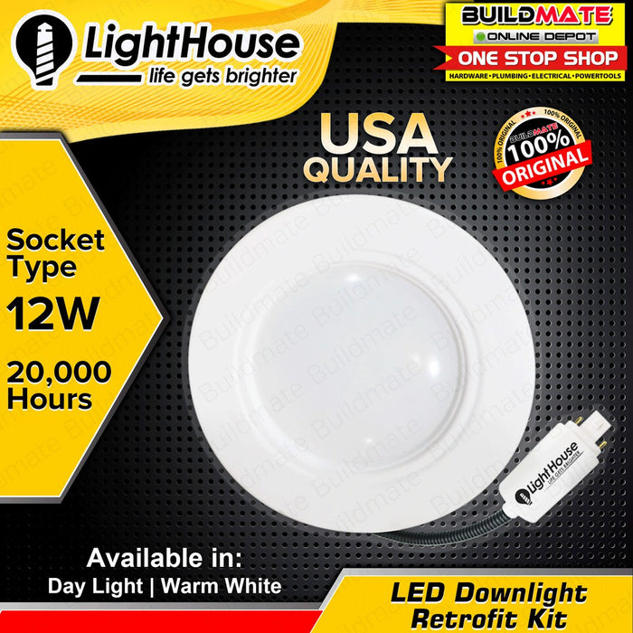 LIGHTHOUSE LED Downlight Retrofit Kit 12W G24D SOCKET TYPE DAY LIGHT | WARM WHITE SOLD PER PIECE