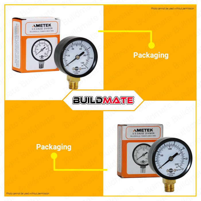 AMETEK Pressure Gauge 2" 100 psi | 200 psi SOLD PER PIECE 100% ORIGINAL / AUTHENTIC •BUILDMATE•