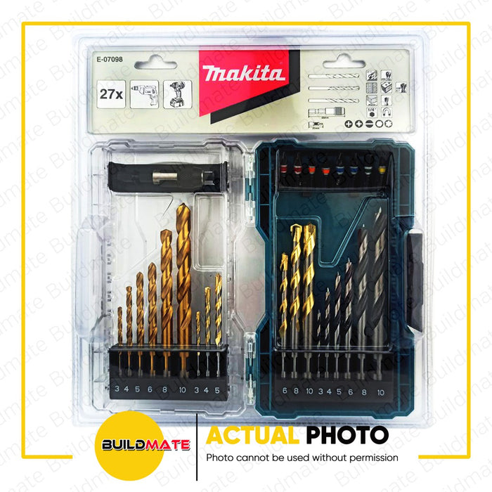 MAKITA Original Stackable Clear Case Series Drill Bit and Screw Bit Set 27PCS/SET E07098 •BUILDMATE•