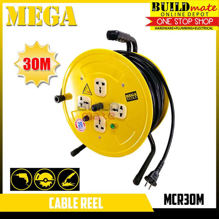MEGA Cable Reel 12" x 30M MCR30M •BUILDMATE•