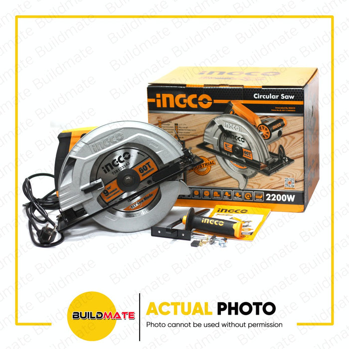 INGCO Industrial Circular Saw 9" 2200W CS23582 + FREE T HANDLE & BITS •BUILDMATE• IPT