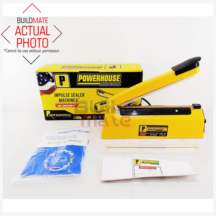 POWERHOUSE Plastic Impulse Sealer Machine 8" 300W PHB-ISM300W-8 •BUILDMATE• PHHT