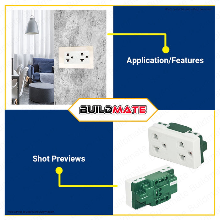 PANASONIC Original Wide Series Duplex Universal Outlet with Ground White WEG15929-5 •BUILDMATE•