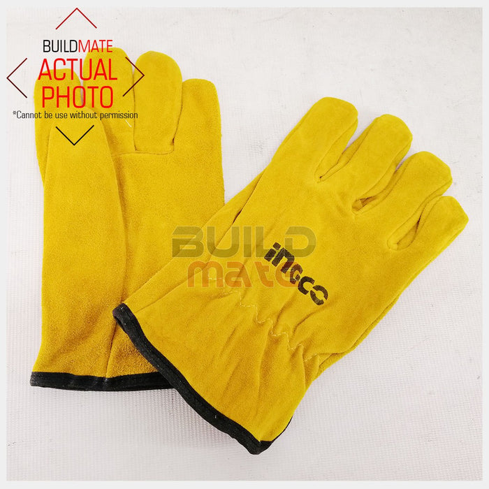 INGCO Leather Gloves 10" HGVC02  •BUILDMATE• IHT