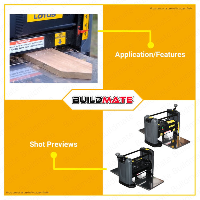 LOTUS 2HP Spiral Blade Thickness Planer 2HP 2KW Helix LT2000TPX •BUILDMATE• LPT