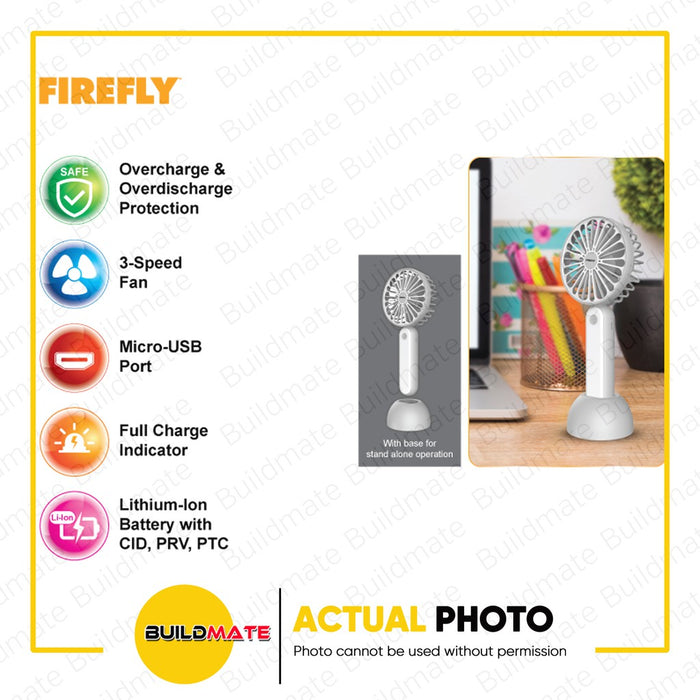 FIREFLY Mini Handy Stand Fan 3.5W USB Rechargeable FEL806 •BUILDMATE•