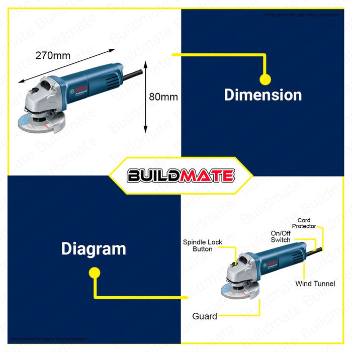 BOSCH Professional Heavy Duty Angle Grinder GWS 6-100 S 060137508M AUTHENTIC •BUILDMATE• BPT