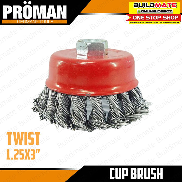 BUILDMATE Wadfow Wire Cup Brush Set 3 Inch 75mm Crimped