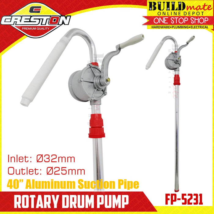 CRESTON 40" Rotary Drum Pump Cast Aluminum Body 50L/min FP-5231