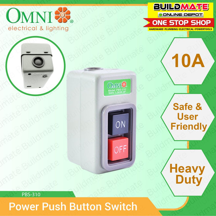 OMNI Power Push button Switch 10A 1.5KW PBS-310 •BUILDMATE•