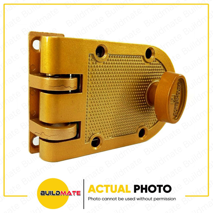 BUILDMATE Powerhouse PRO SERIES Single Rim Deadlock Gold Door Lock Finish PH-H101GP - PHDH