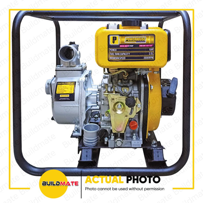 POWERHOUSE 2" x 2" Industrial Diesel Water Pump ECO Professional Series Engine PWH-WP-173F  •BUILDMATE• PHI