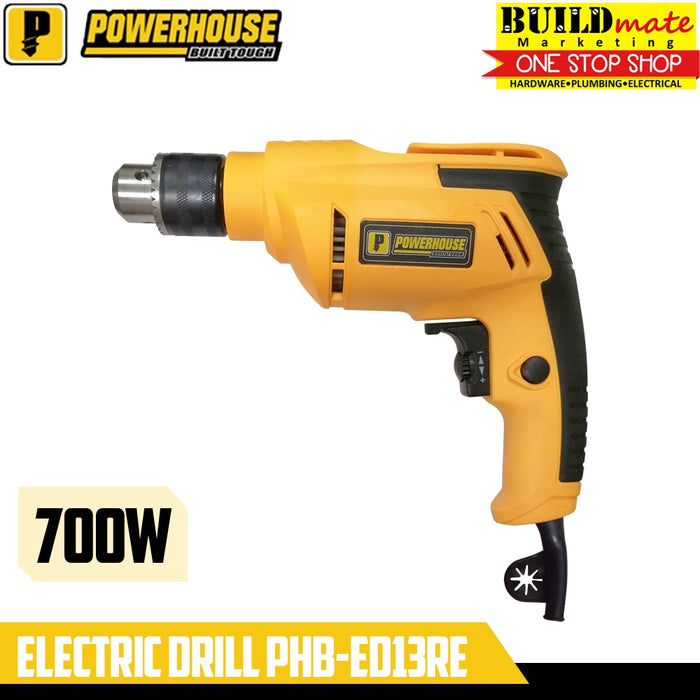 POWERHOUSE Electric Drill 700W PHB-ED13RE •BUILDMATE• PHPT