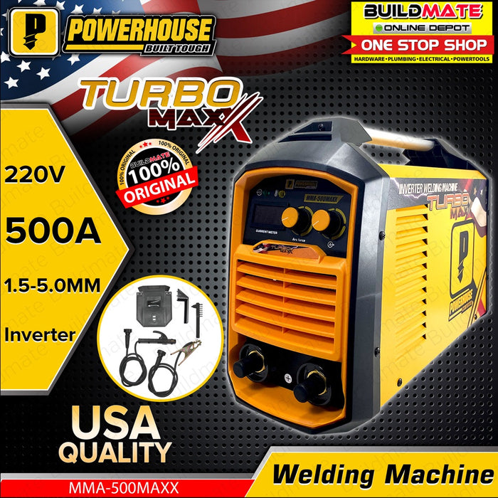 POWERHOUSE USA INVERTER TYPE PORTABLE WELDING MACHINE TURBOMAXX SERIES ARC MMA-500AMP •BUILDMATE•