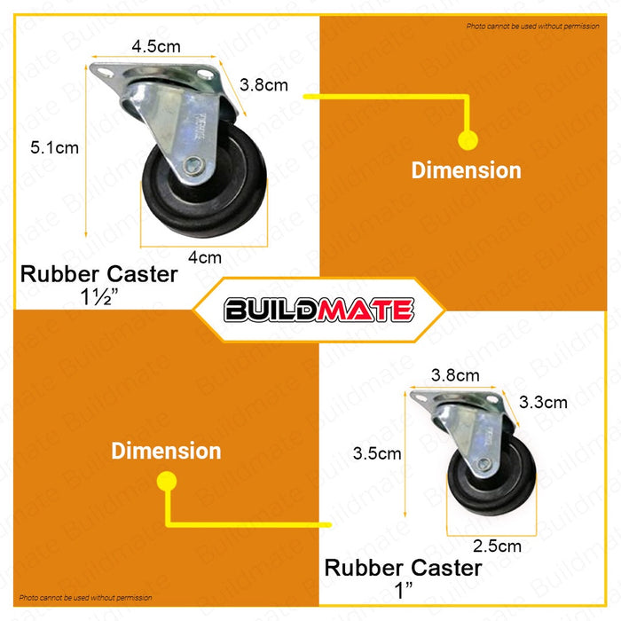 POWERHOUSE 1 PC Rubber Caster Wheel Plain SOLD PER PIECE 100% ORIGINAL / AUTHENTIC •BUILDMATE• PHHT