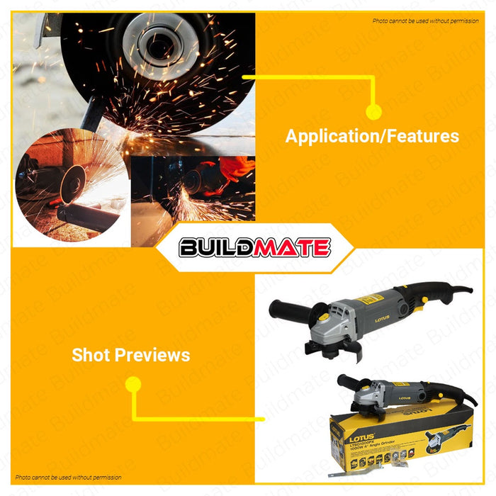 LOTUS Heavy Duty 1000W Angle Grinder 4 Trigger With Free Carbon Brush LTSG1000PX •BUILDMATE• LPT