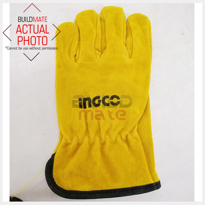 INGCO Leather Gloves 10" HGVC02  •BUILDMATE• IHT